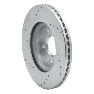 Nissan Altima Brake Rotor (1) - Front Right - R1 Concepts - Drilled & Slotted - Silver - `13-`25